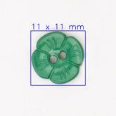 Groene Bloemvormige Knoop, Diameter 12mm Knopen KNP00126